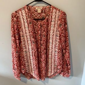 Lucky Brand Button Down Blouse Womens XS